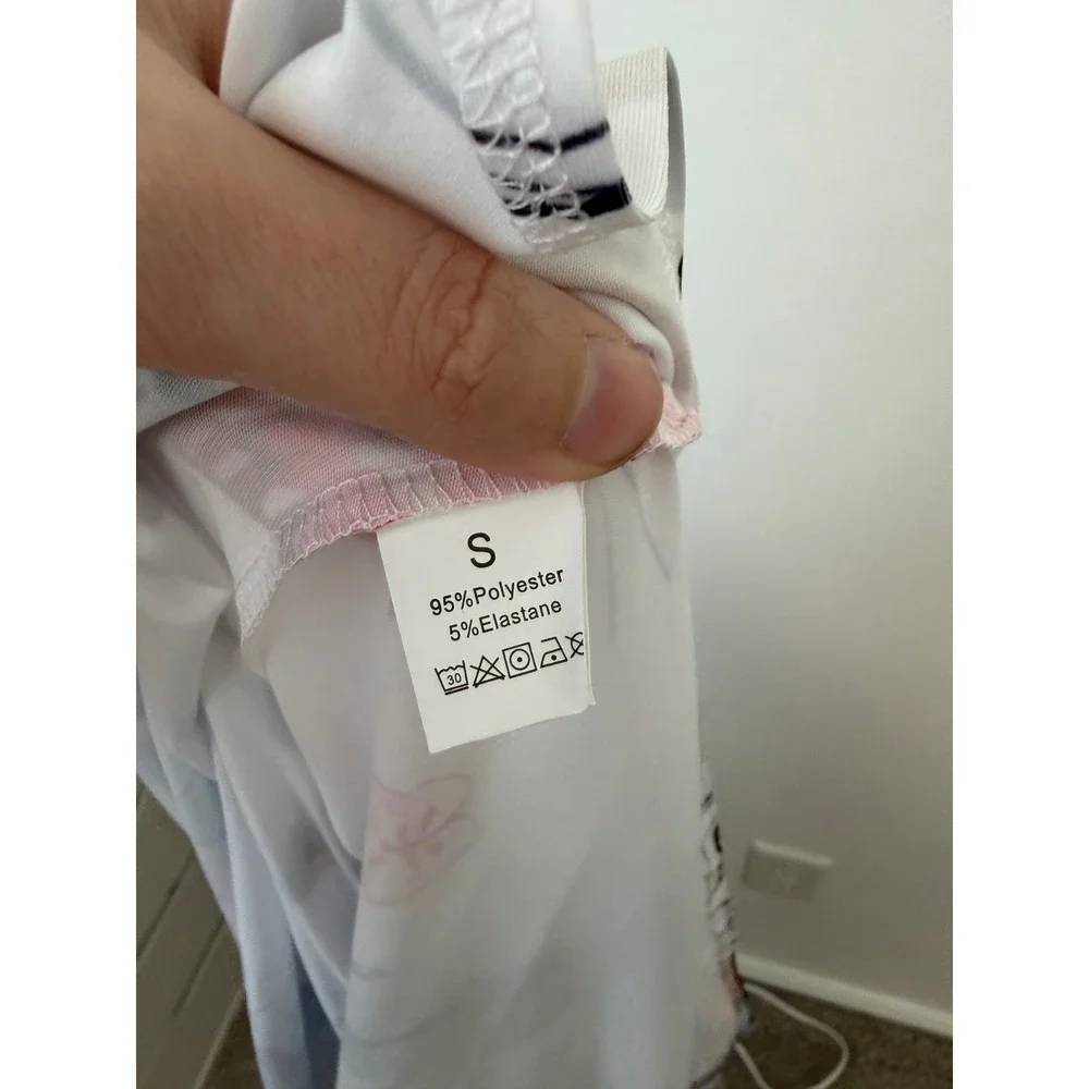 Women's White Dress with Butterfly Print & Side Slits – Size Small – NWOT - Picture 6 of 6